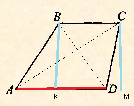 Abcd трапеция укажите пару подобных треугольников изображенных на рисунке