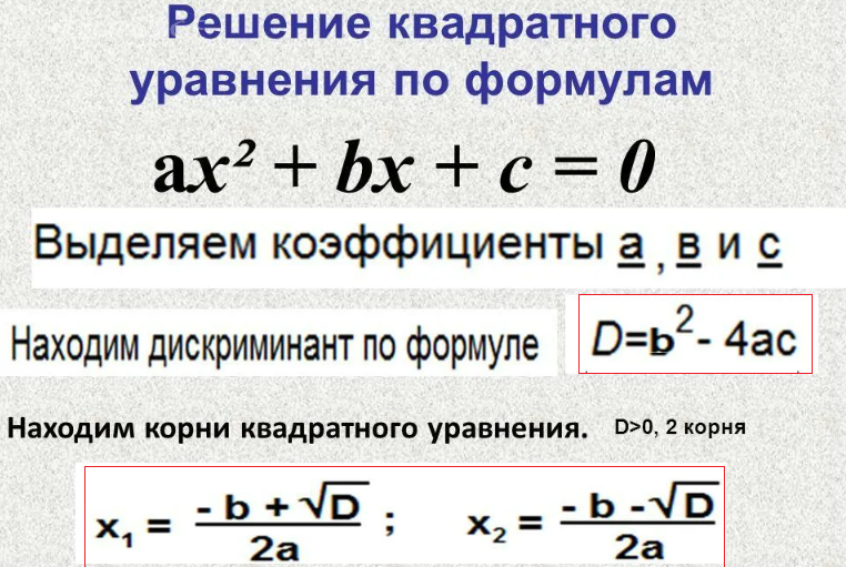 Дискриминант формула c. Решение квадратных уравнений по формуле дискриминанта. Дискриминант и корни квадратного уравнения.