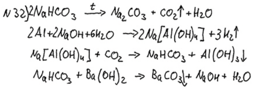 Гидрокарбонат натрия и раствор гидроксида калия. Гидрокарбонат натрия прокалили. Термическое разложение гидрокарбоната натрия.